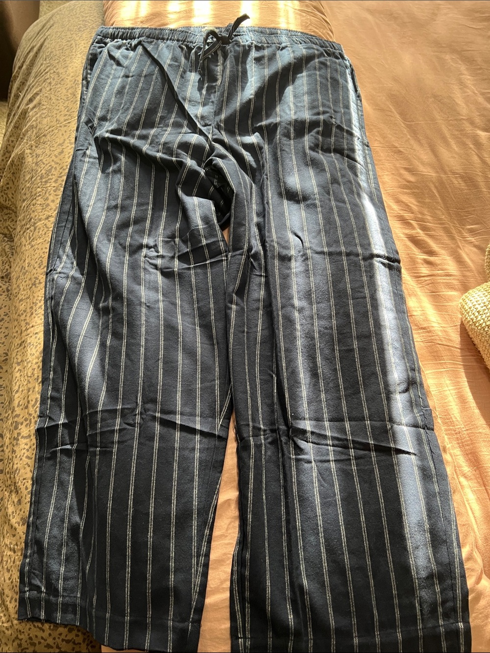 Men's Navy Blue Pinstripe Lounge Wear Pants (Never Worn)